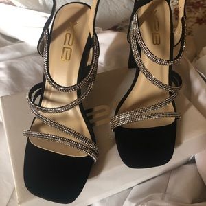 Sparkling black high heels